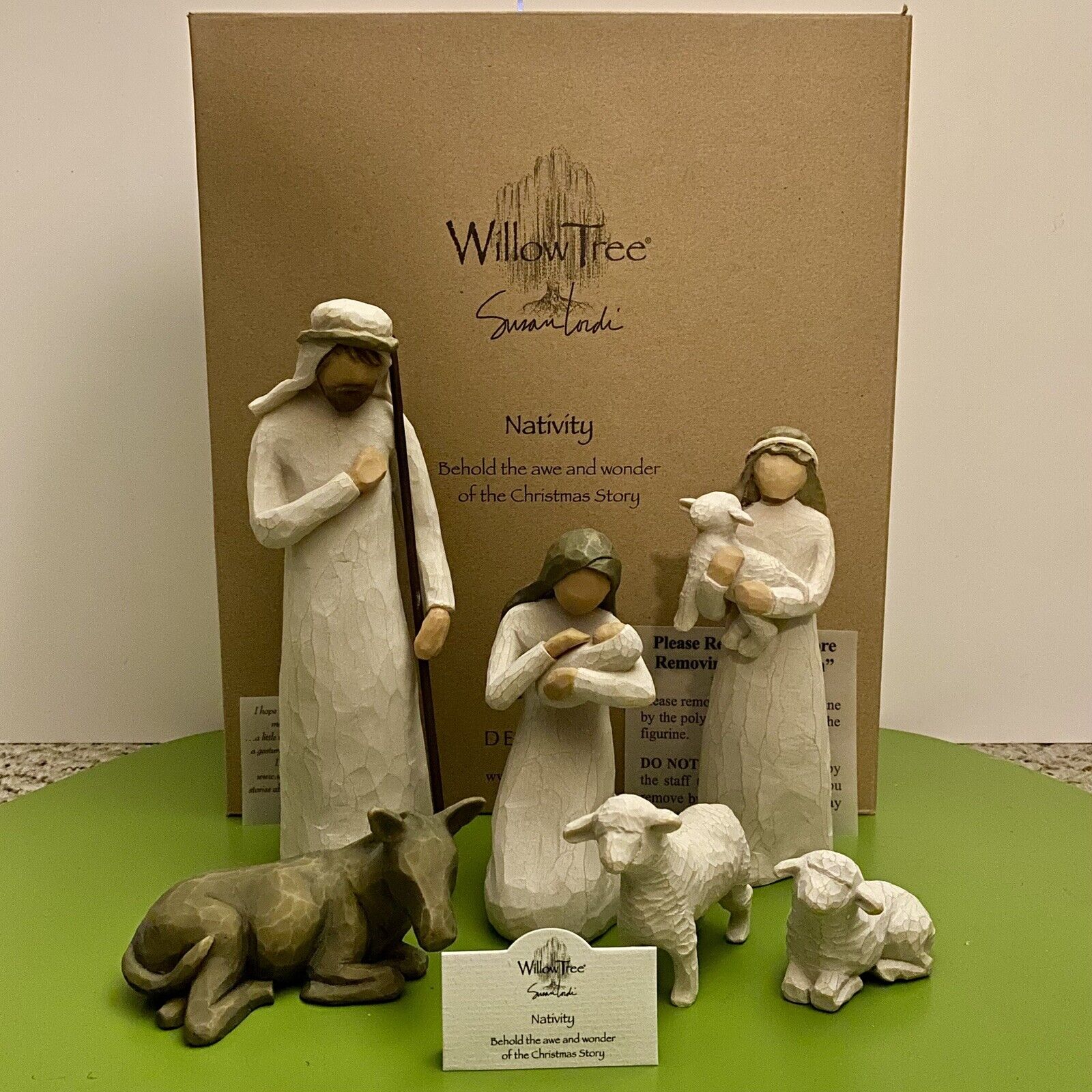 WILLOW TREE NATIVITY FIGURINE SET JOSEPH MARY JESUS SHEPHERD LAMBS DONKEY 26005