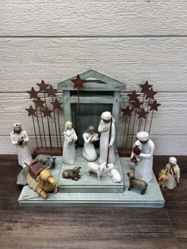 Willow Tree Nativity Set Wise Men Animals Stars Complete