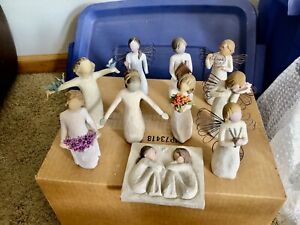 Lot of 10 TEN Large  Willow Tree Figures And Plaque   EXCELLENT