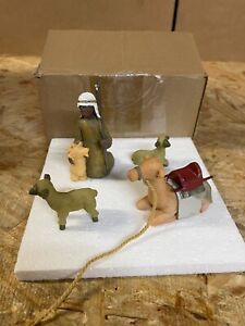 Willow Tree Nativity Sculpted Hand-Painted Figurine - Shepherd and Stable Animal