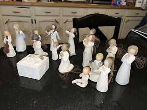 Willow Tree Angel Figures Lot Of 15 Plus Trinkut Box