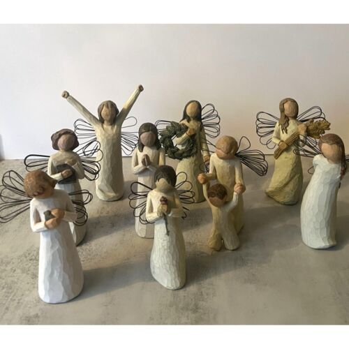 Lot of 9 Willow Tree Figurines Healing Learning Sisters Angel Thank You Love