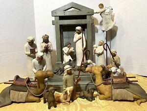 Willow Tree Nativity Set Hand Painted 17 Pieces