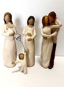 Lot Of 4 Willow Tree Family Figurines Together,  Mother & Child, Cherish & More