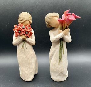 Lot Of 2 Willow Tree Susan Lordi Figures 2010 Bloom 2009 Surrounded By Love