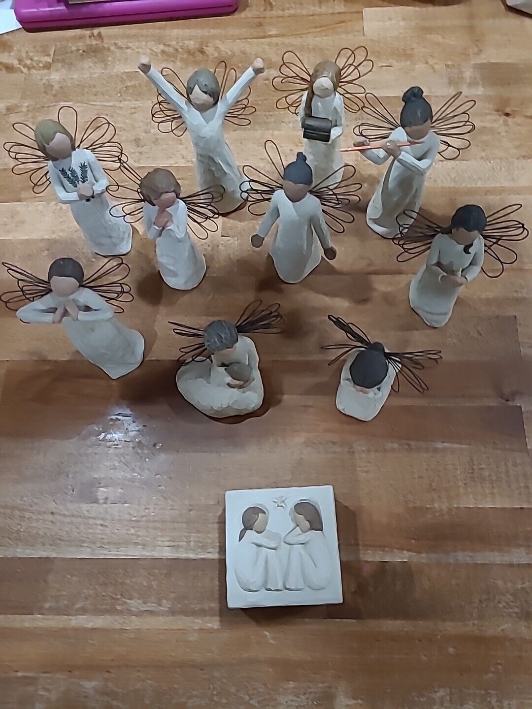 Lot 10 Willow Tree Resin Angel Statue  And Resin Trinket Box- Demdaco 2000-2003