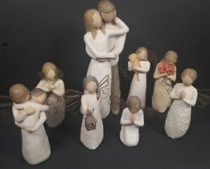 Lot Of 8 Willow Tree Figurines Angel Of Friendship, Caring, Hope, Together, More