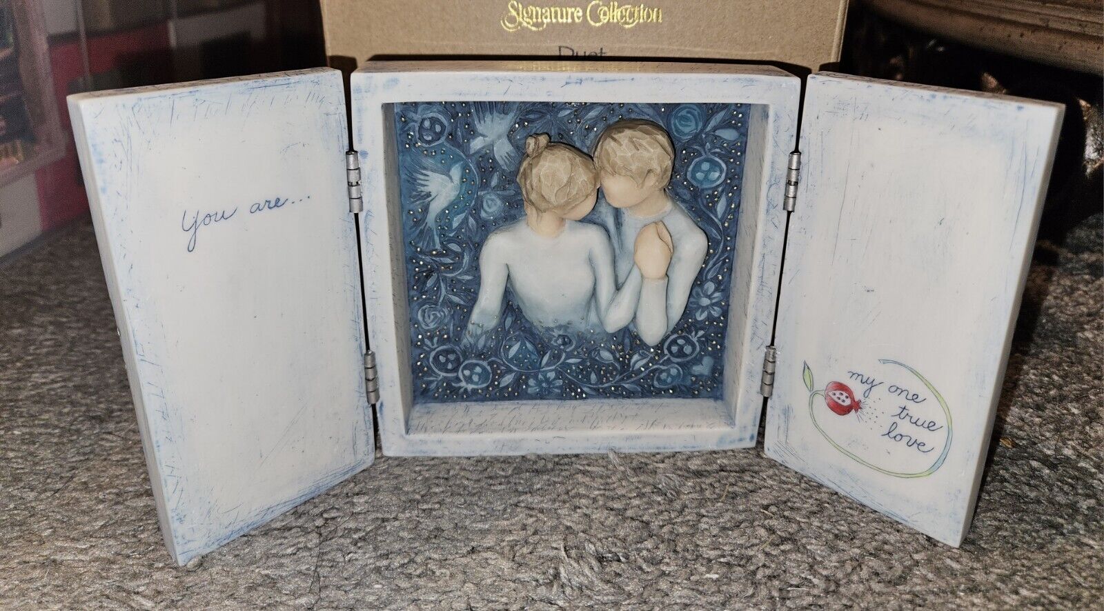 Willow Tree Sculpted Duet Triptych Box by Susan Lordi "You are my one true love"