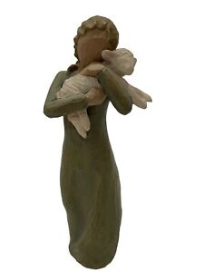 2002 Willow Tree Figurine Lady With Lamb, “Peace On Earth” Susan Lordi, 8”