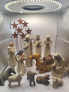 VTG WILLOW TREE NATIVITY 12 PC SET with Stars , Beautiful