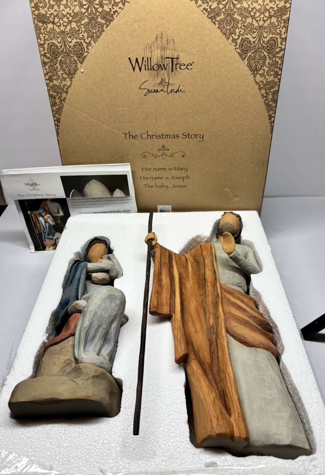 Willow Tree 14.5" The Christmas Story 26173 Holy Family Large Boxed Mint Video