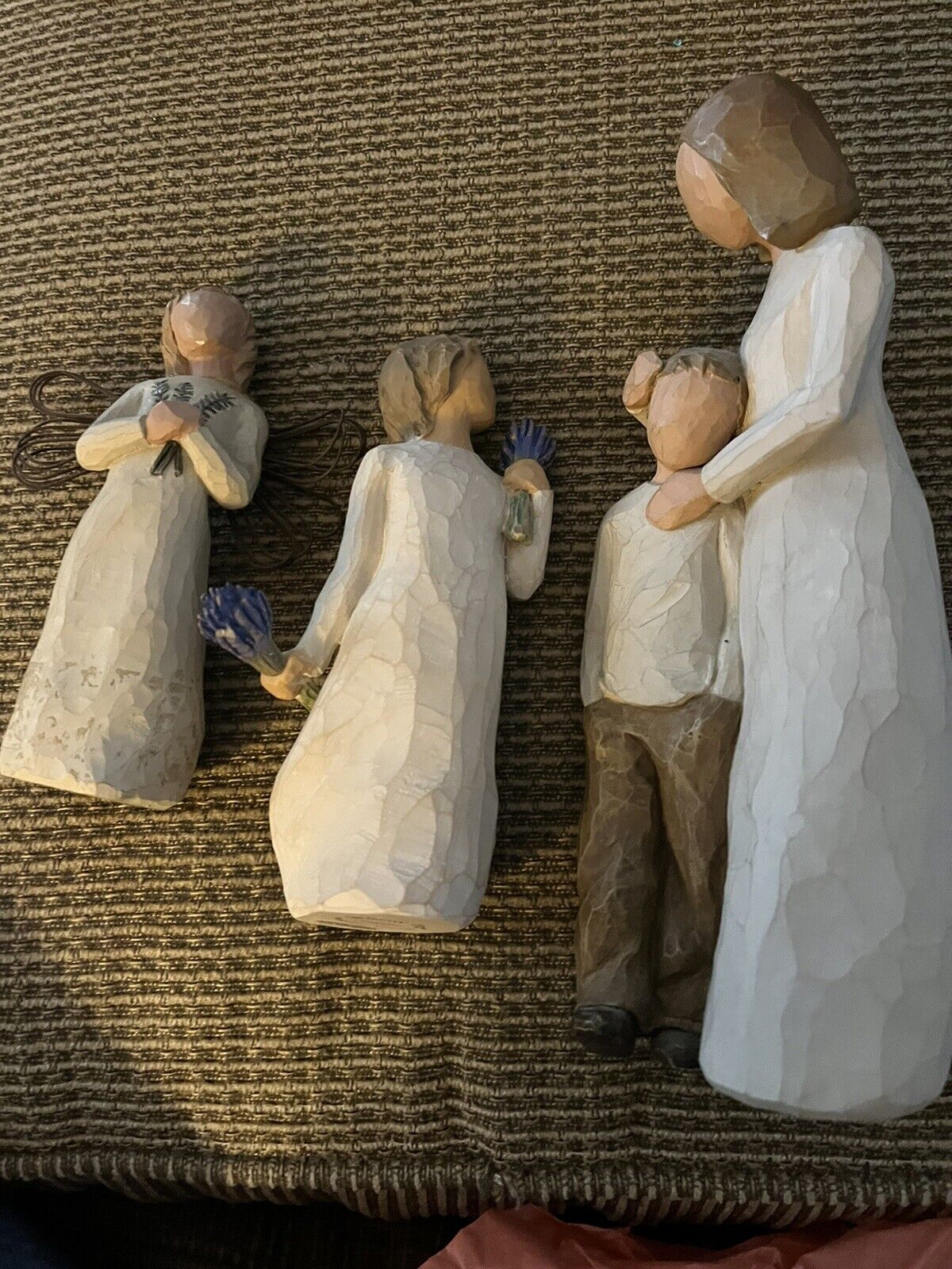 4- Willow Tree Figurines, Angel, Lavender Grace, Mother And Son, Plaque