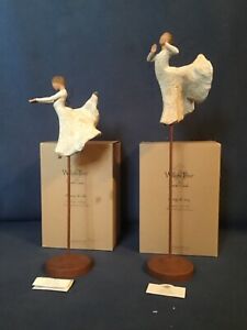 Lot Of 2 Angel Song Of Joy  Dance Of Life Hand Painted Willow Tree Susan Lordi