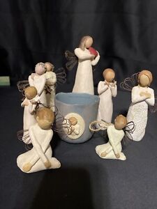 Lot of 9 Willow Tree Figurines Candle Angel Of The Heart Demdaco ?