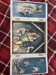 2014 Willow Tree Tryptych Starry Night Nativity Hand Painted Artist Susan Lordi
