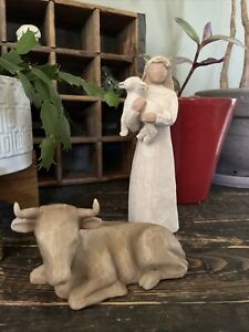 Demdaco Willow Tree Nativity Ox  And Shepard W Lamb No Box