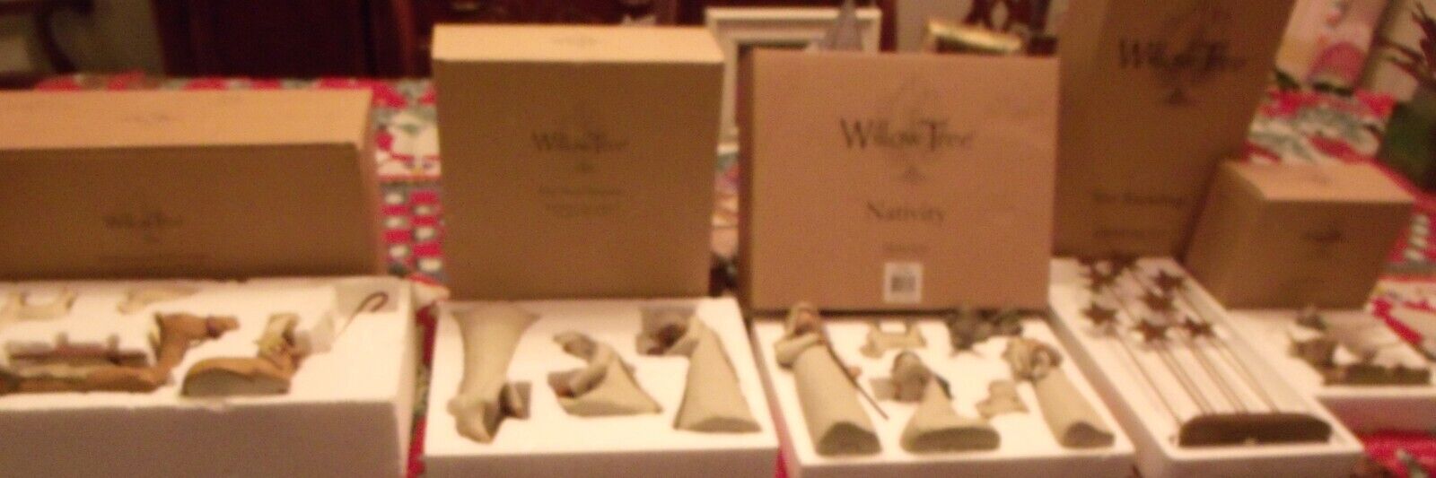 15 Piece Willow Tree Nativity Set W 3 Wise Men, Camel, Shepherds, Lordi, Boxes