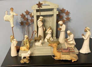 WILLOW TREE NATIVITY by Susan Lordi 19 Pieces Christmas Creche Angel Manger