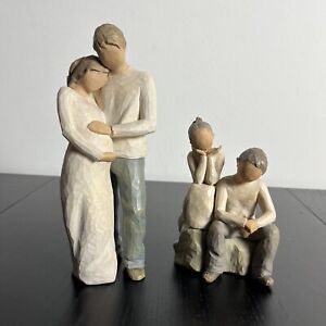 WILLOW TREE Figurines Home & Brother and Sister Pregnancy Mom & Dad Siblings Lot