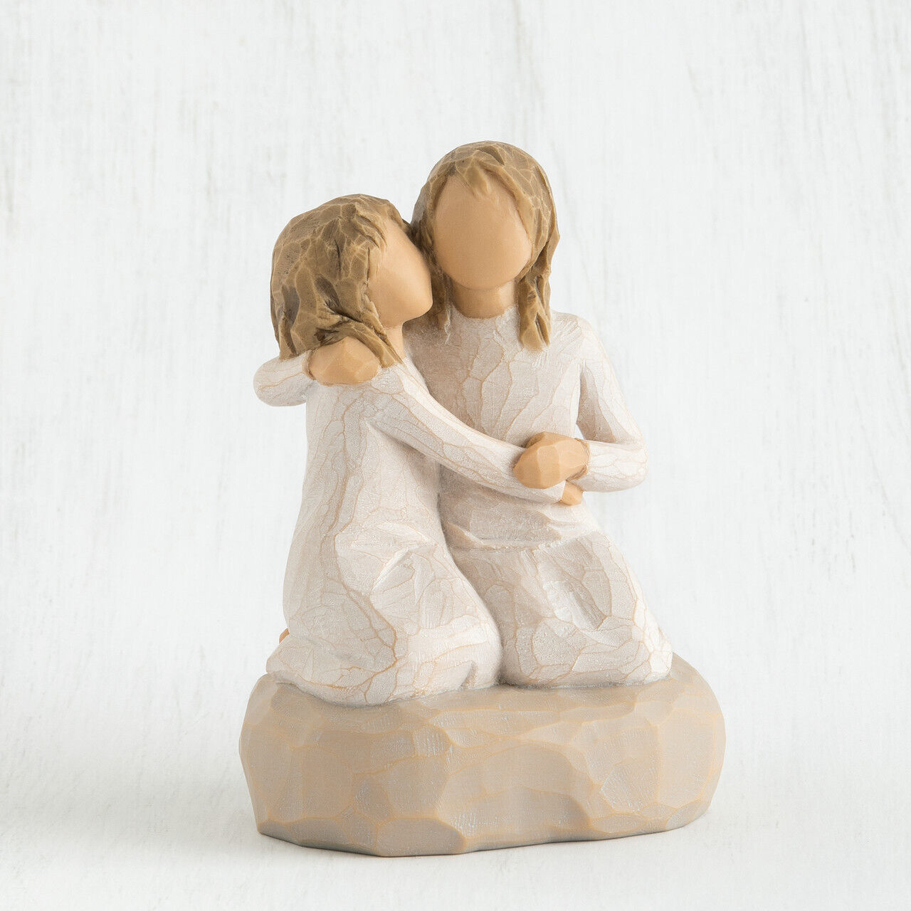 Willow Tree Sister Mine, Kneeling Next to Each Other on a Pad - Resin Figure