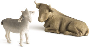 Willow Tree Ox and Goat Nativity Figures, Offering Warmth and Protection, Build