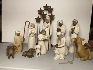 Willow Tree Nativity Starter Figures with The Three Wisemen Plus Metal Stars, 14