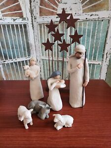 Willow Tree Nativity figures, 6-piece set Code 26005 w/star back drop