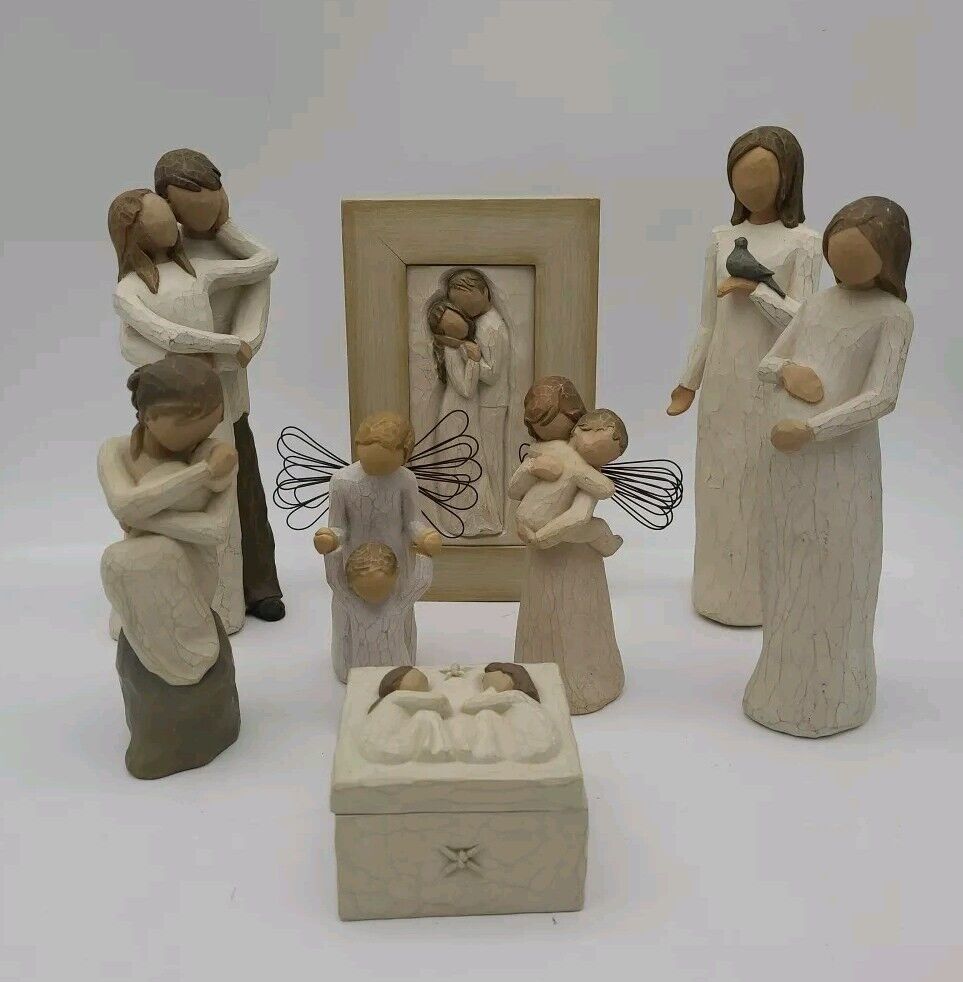 Vintage Demdaco Willow Tree Figurines and Trinket Box Lot of 8