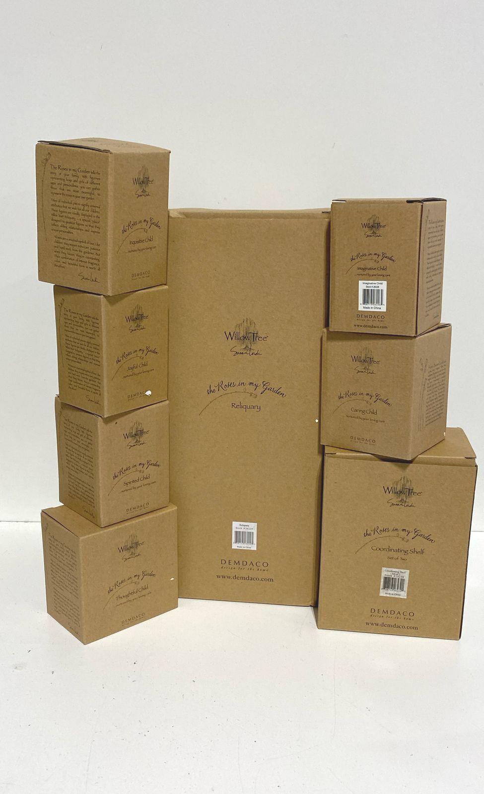 Willow Tree Box Set Figures "The Rose in My Garden" 8 Piece Reliquary/Sheff Set