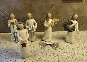 Lot of 5 Willow Tree Angels Angel of Spring, Summer, Fall, Winter & Light No Box
