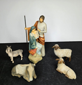 WILLOW TREE - The Christmas Story, Nativity Mary Joseph & Jesus, Sheep, Donkey