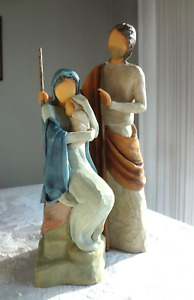 Demdaco Willow Tree  14.5" EUC The Christmas Story Joseph Mary Baby Jesus