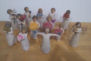Lot Of 13 Willow Tree Angel Dog Figurines Susan Lordi Demdaco Retired No Boxes