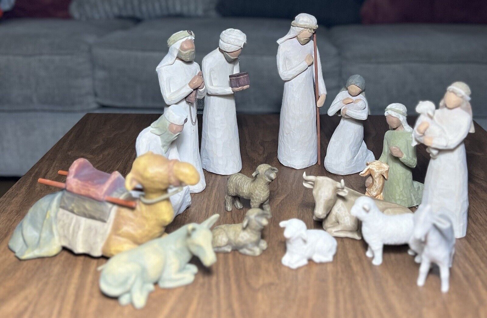 Willow Tree 15 Piece Nativity & Stable Animals Set