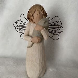 Willow Tree With Affection Angel w/ Cat Figurine 2003 Demdaco Kitten Susan Lordi