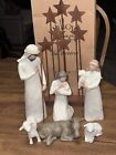 Willow Tree 26005 Hand-Painted Nativity 6 Piece Figure + BACKDROP Susan Lordi