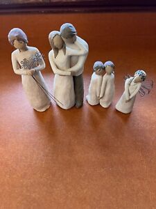 Lot of 4 Vintage Willow People Susan Lordi Figurines Together Grateful Celebrate
