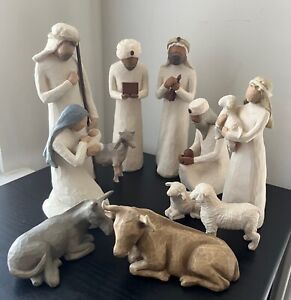 Willow Tree Nativity 11 Pc Sculpted / Hand Painted Nativity Set ~ Free Ship