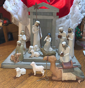 WILLOW TREE CHRISTMAS CRECHE 14 FIGURES NATIVITY THREE WISEMEN LORDI
