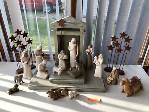 Willow Tree Nativity Set Susan Lordi’s 17 Pieces Creche Holy Family Animals Set