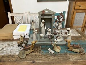 Willow Tree Nativity Set Susan Lordi’s 22 Pieces Creche Holy Family.Great Cond.