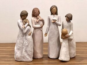 Willow Tree Figures Lot Of 4 Mother Daughter/Close to Me/Angel of Mine/Sympathy