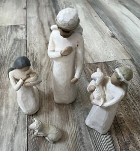 Willow Tree Nativity DEMDACO - Mary w/Jesus, Joseph, Shepherd and Lamb