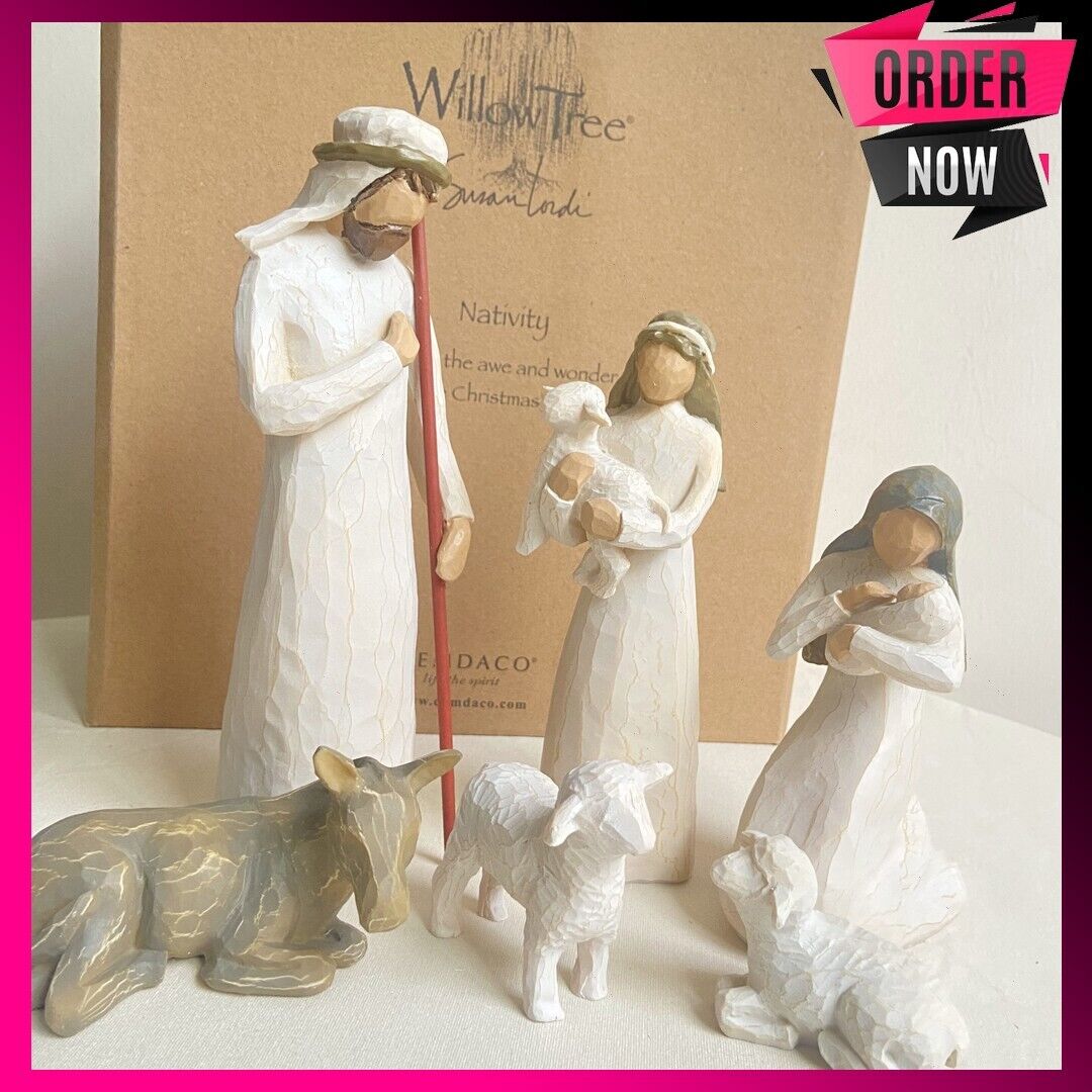Willow Tree Nativity sculpted hand-painted nativity figures, 6-piece set_26005