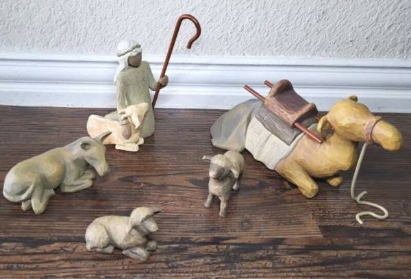 Willow Tree Susan Lordi Shepherd and Stable Animals Nativity Figurines Set 5
