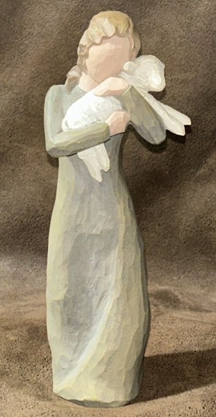 2002 Willow Tree Figurine Lady With Lamb, "Peace On Earth" Susan Lordi, 8.5" T