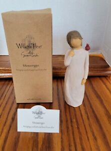 Willow Tree Messenger Resin Figurine with Cardinal, 5.5" Comfort and Love