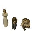 Lot Of 3 Willow Tree Angel Of Mine New Dad, New Mom, Mom And Dad With Child