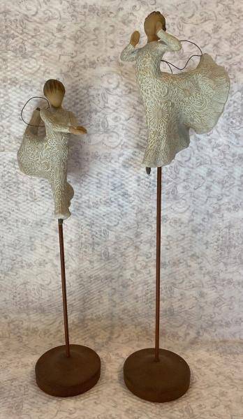 Pair Of Angles Willow Tree Angel Figures ~Song of Joy 18” & Dance Of Life 15.5”~