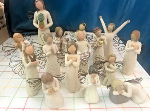 HUGE LOT OF 15 WILLOW TREE FIGURES, ANGELS, DEMDACO SUSAN LORDI, WELCOMING